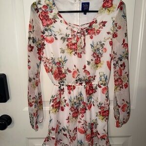 Kohl's Floral Long Sleeve Jumpsuit - Red and Green